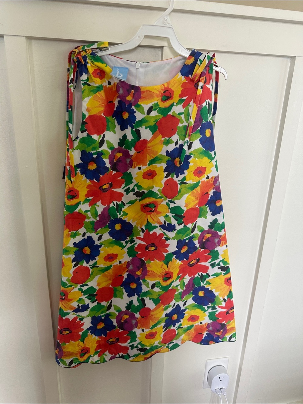 Bella Bliss Girls' Bright Floral Tie-Shoulder Dress in Multi